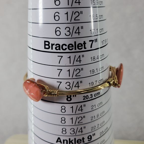 Bundle of Bracelets Beaded Shell Faux Pearl Coral Pink Orange Stretch Japan - Picture 9 of 11